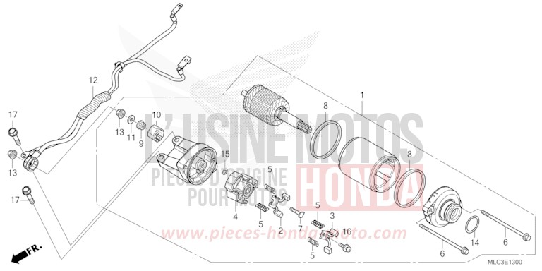 STARTER MOTOR for Transalp 750 MAT IRIDIUM GRAY METALLIC (NHC64) from 2023